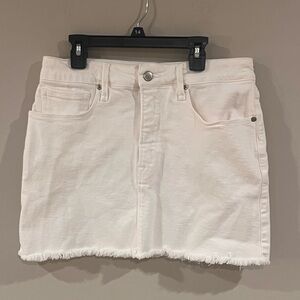 Good American White Denim Mini Skirt Sz 8